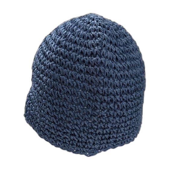 100% Paper Woven Cap Sun Hat Blue Lightweight Breathable Spring Summer - Picture 4 of 7